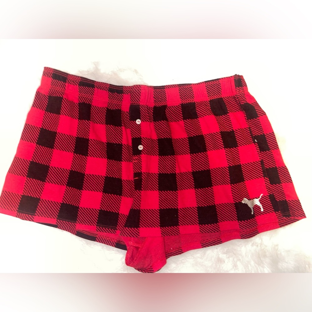 Red plaid PINK Victoria’s Secret night shorts size L